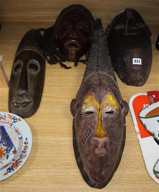 Four African tribal masks